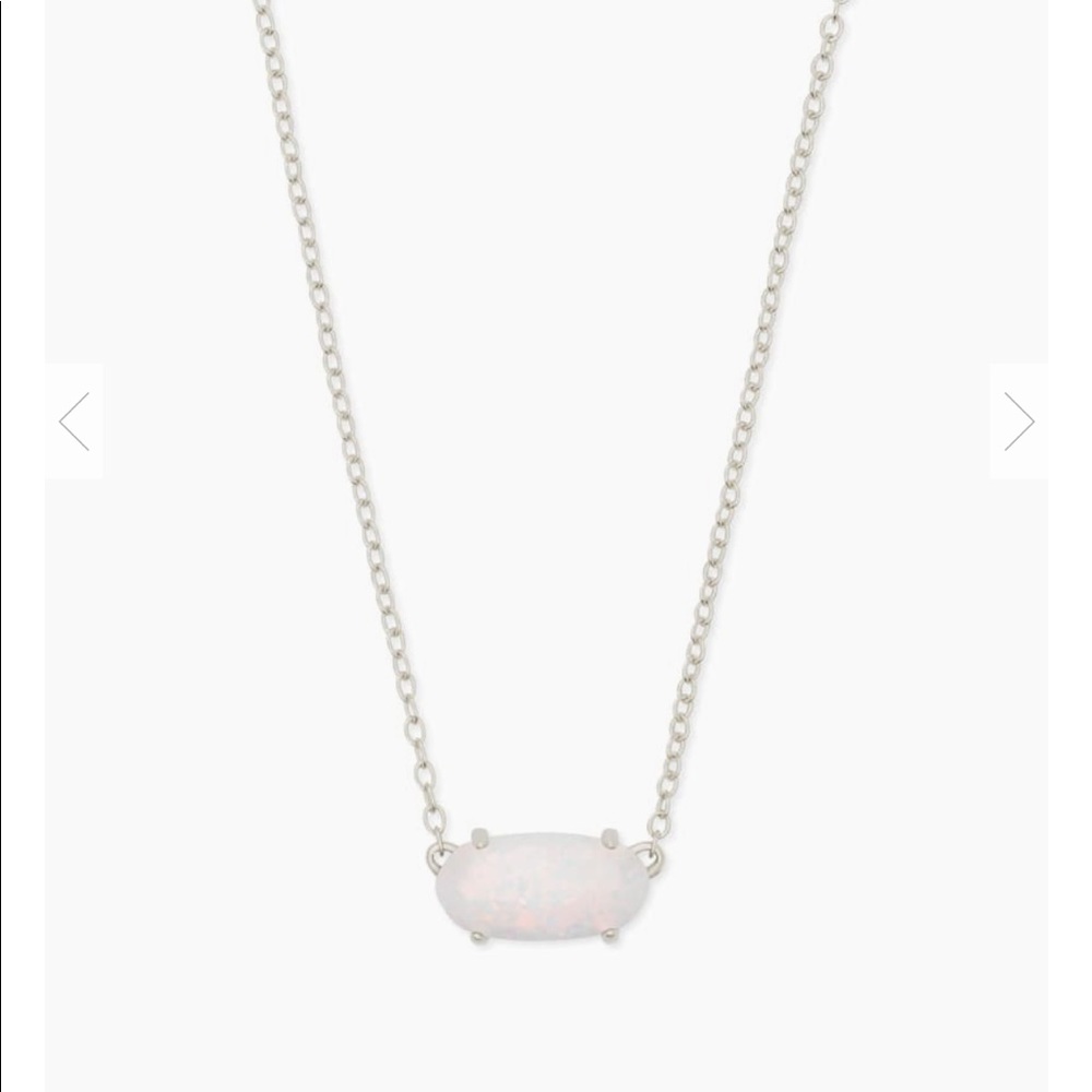 Ever Silver Pendant Necklace In White Kyocera Opal